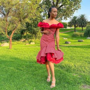 SHWESHWE PRINT DRESSES FASHION FOR AFRICAN LADIES 6