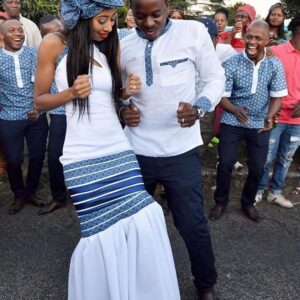 Perfect Tswana Traditional Fashion Attire for Wedding Party 12