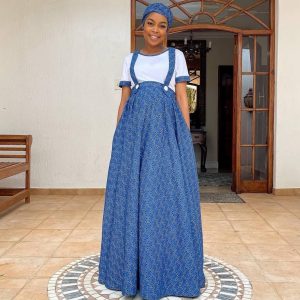 Trendy African Traditional Shweshwe Dress For Girls 12