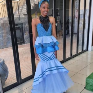 UNIQUE SHWESHWE TRADITIONAL DRESSES AFRICAN 2021 9