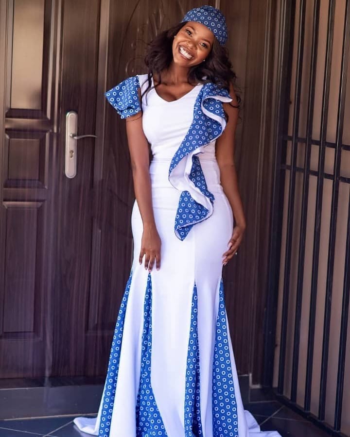 Wonderful Shweshwe Dresses 2021 For Wedding Events 3