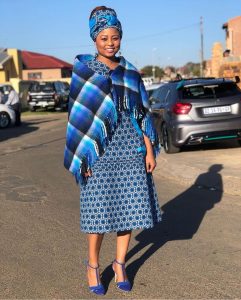 Trendy African Traditional Shweshwe Dress 2021  20