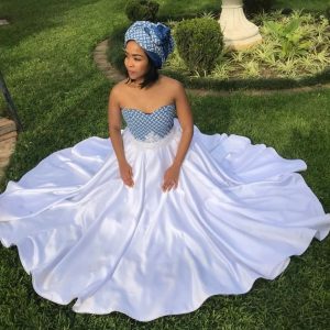 Trendy African Traditional Shweshwe Dress 2021  8