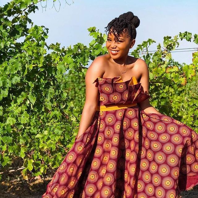 Amazing South African Traditional Shweshwe Dresses 2022 12