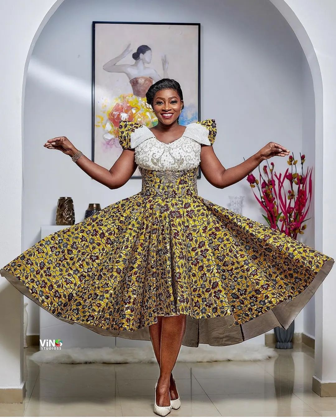 Short And Long Unique Ankara Gowns Styles 2022 7