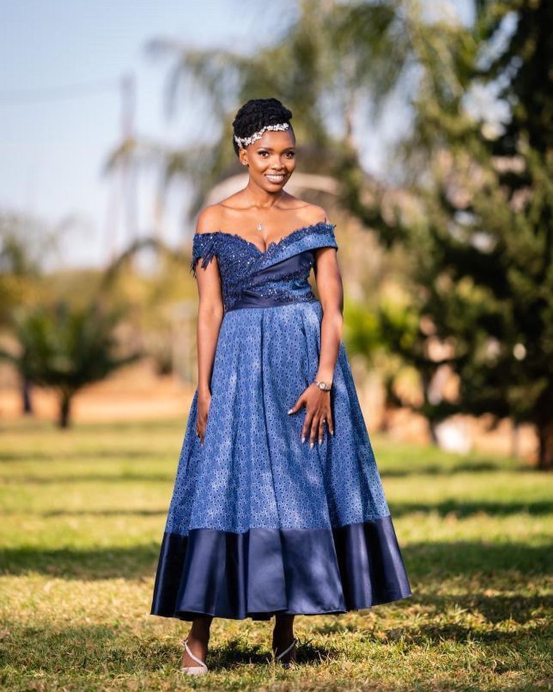 Stunning Shweshwe Dresses For Beautiful Ladies 2022 12
