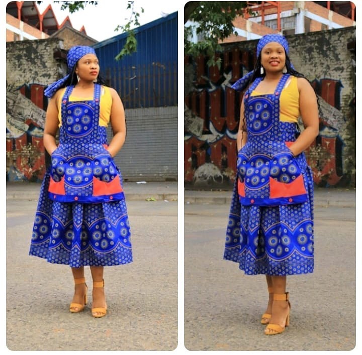 Amazing Traditional Shweshwe Dresses for Makoti 2024 16