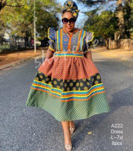 Amazing Traditional Shweshwe Dresses for Makoti 2024 5