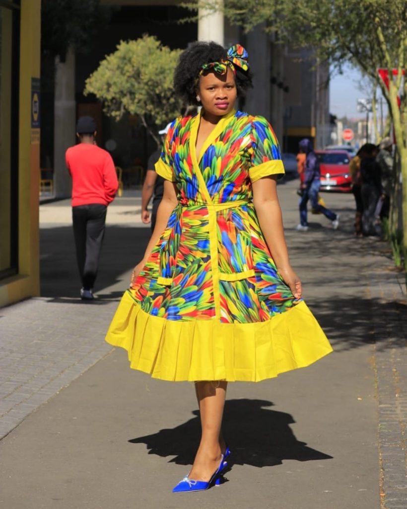 Amazing Traditional Shweshwe Dresses for Makoti 2024 14
