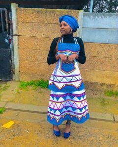 Amazing Traditional Shweshwe Dresses for Makoti 2024 8