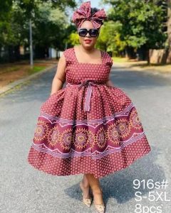 Amazing Traditional Shweshwe Dresses for Makoti 2024 9