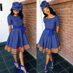 Top 10 Shweshwe Traditional Dresses For African Ladies 2022 7
