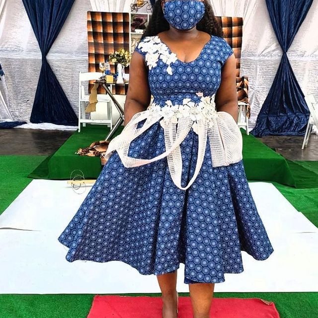 Stunning Shweshwe traditional dresses 2022 13