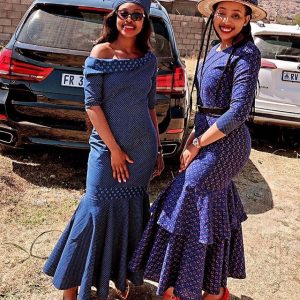 Stunning Shweshwe traditional dresses 2022 8