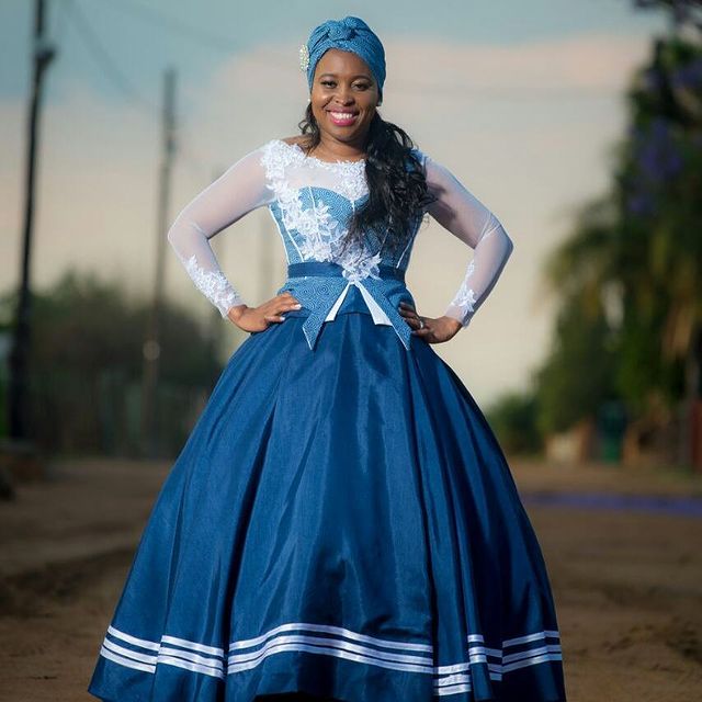 Traditional Shweshwe Dresses Designs 2022 For Women 14