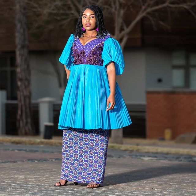 Traditional Shweshwe Dresses Designs 2022 For Women 17