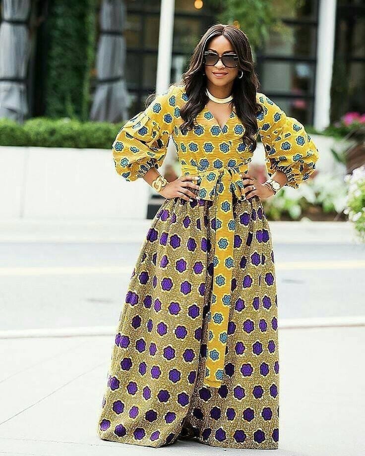 Classy Ankara Long Dresses Gown Style For Ladies 2022 25
