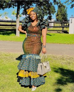 Latest Tswana Traditional Dresses for African American girls 2023 4