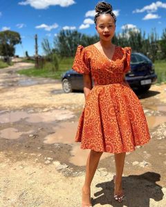 Unique Shweshwe Dresses Styles For Wedding 2023 3