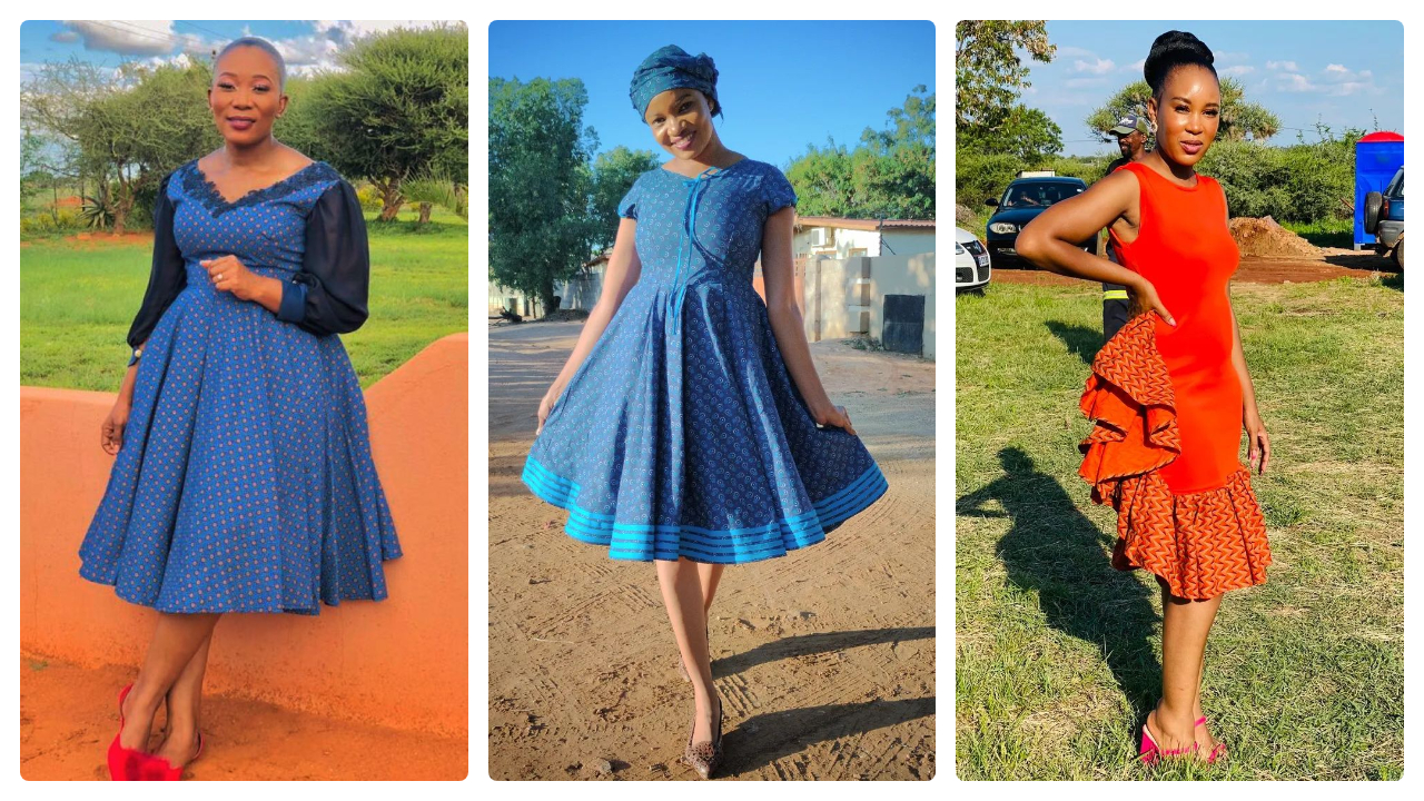 Lovely Shweshwe Dresses Designs For Ladies 2023