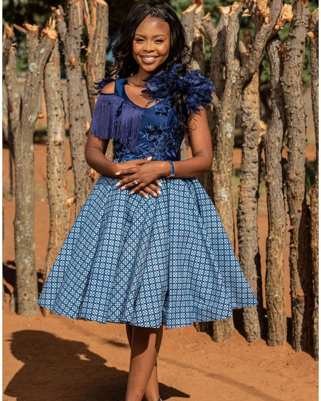 Gorgeous Shweshwe Traditional Dresses Designs For African Ladies  23