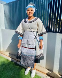 Materials and colors commonly used in Xhosa traditional dresses