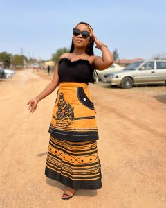 Materials used in creating Xhosa traditional dresses 2024 14