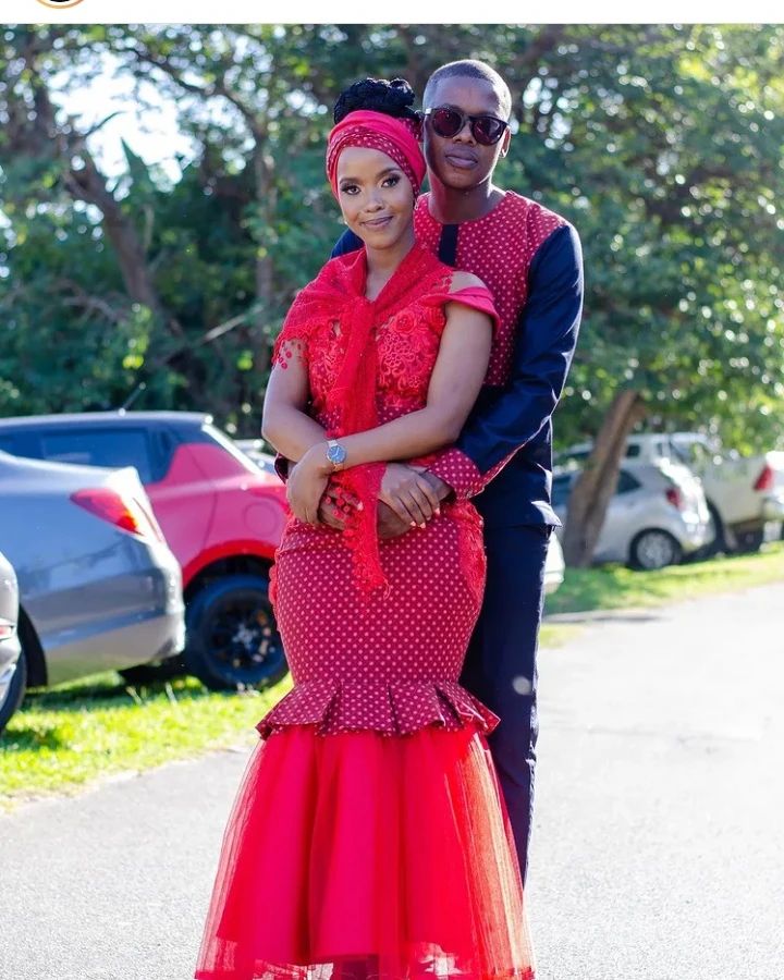 Red shweshwe clearance wedding dresses