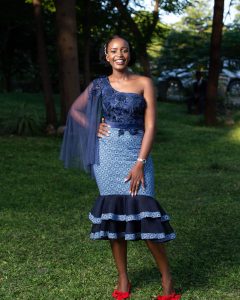 Graceful Shweshwe Makoti Traditional Dresses For Women