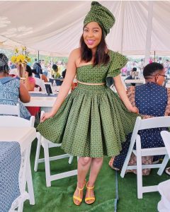 Shweshwe Brides: Radiating Grace in Vibrant South African Attire 10