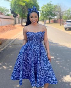 Shweshwe Brides: Radiating Grace in Vibrant South African Attire 4