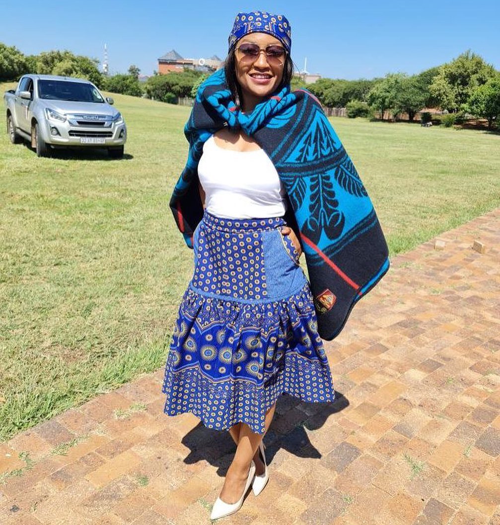 Shweshwe Brides: Radiating Grace in Vibrant South African Attire 22