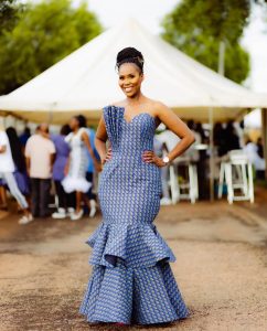 Shweshwe Brides: Radiating Grace in Vibrant South African Attire 6