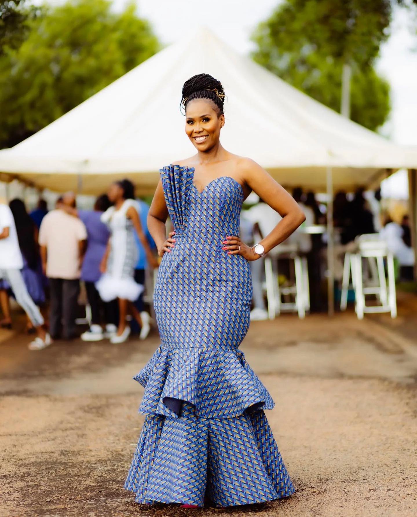 Shweshwe Brides: Radiating Grace in Vibrant South African Attire 24