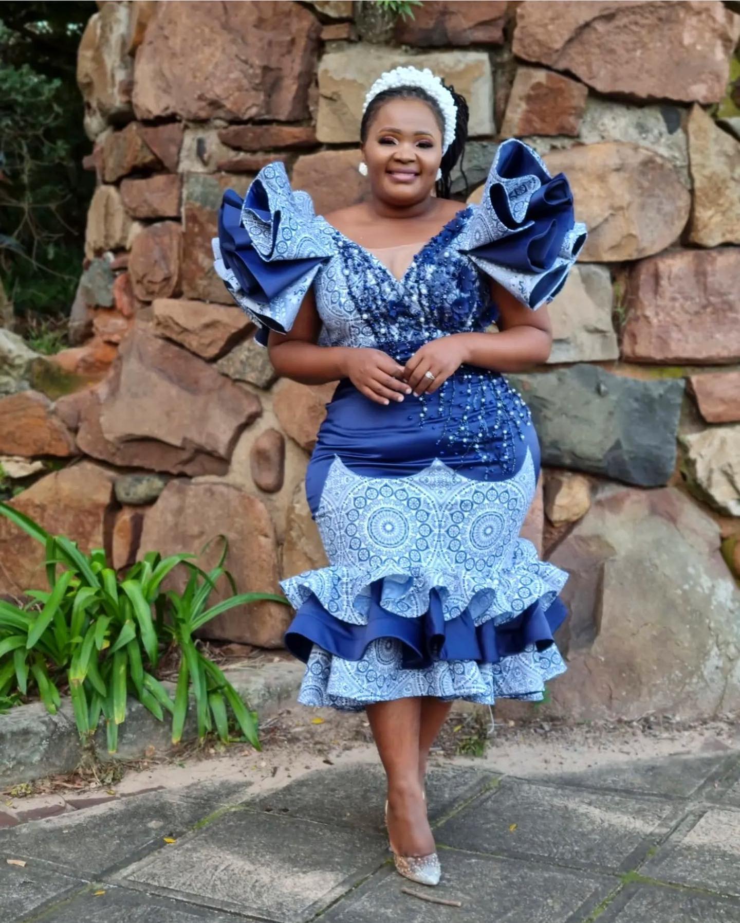 Shweshwe Brides: Radiating Grace in Vibrant South African Attire 25