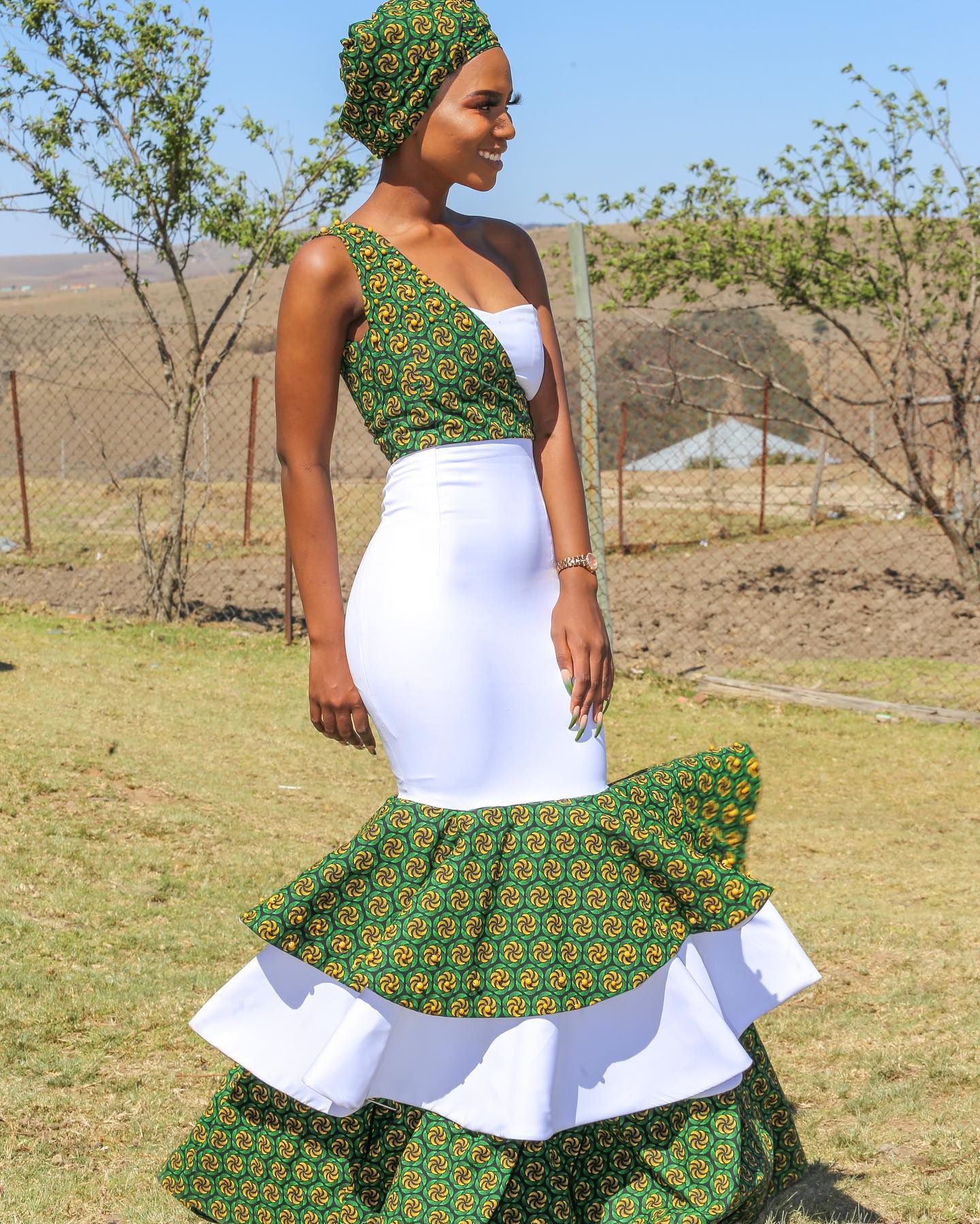 Adorned in Beauty: Exploring the Exquisite Designs of Shweshwe Traditional Dresses 11