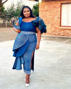 Amazing Traditional Shweshwe Dresses for Perfect Makoti Look 4