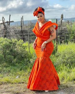 Amazing Traditional Shweshwe Dresses for Perfect Makoti Look 5