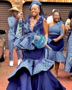 Amazing Traditional Shweshwe Dresses for Perfect Makoti Look 13