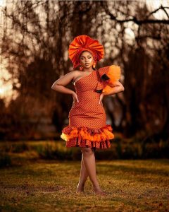 Amazing and Beautiful Shweshwe Traditional Dresses For Makoti 2024 9