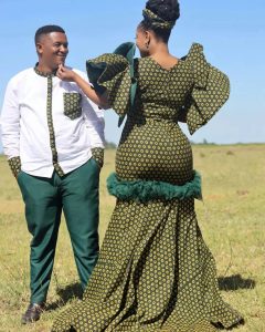  Fashionable Shweshwe Traditional Dresses For Makoti Wedding 