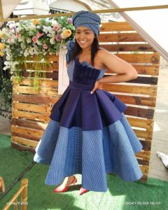 Beautiful Shweshwe Traditional Dresses 2024 For Wedding Events 8