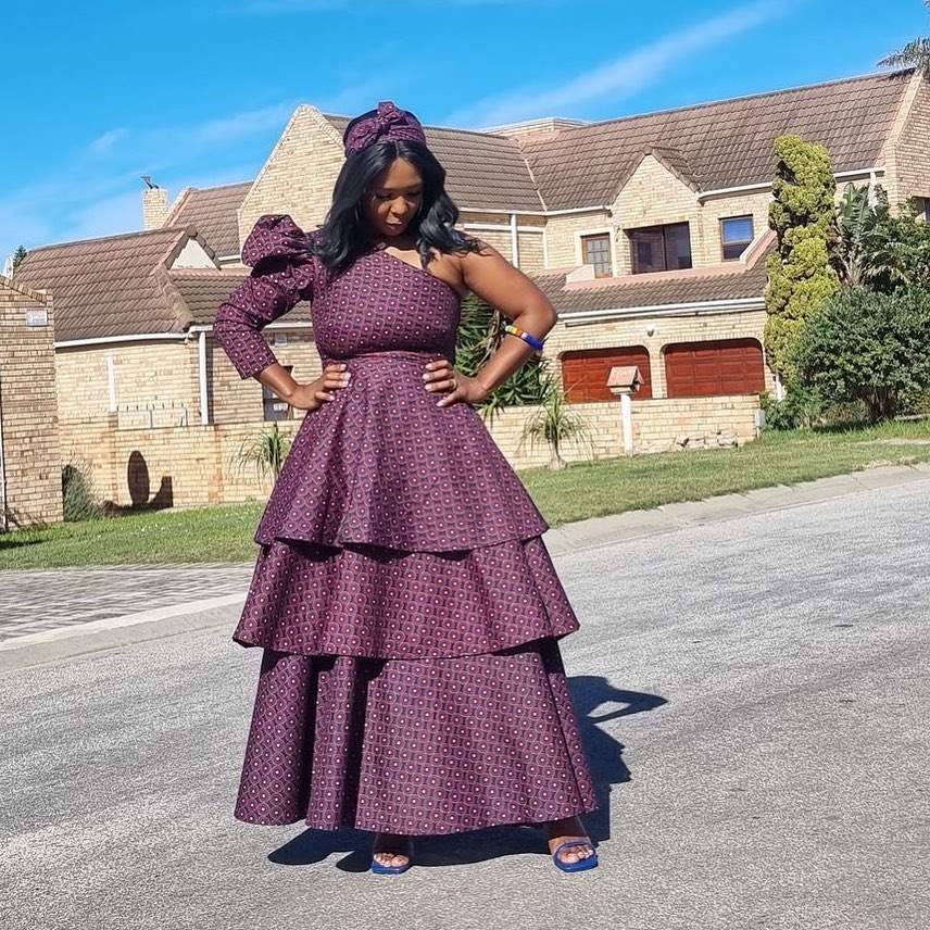 Modern Shweshwe Traditional Dresses 2024 For South African Wedding 2024 20