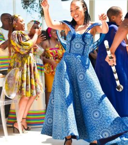 Shweshwe Elegance: Iconic Dress Designs Leading 2024's Trends